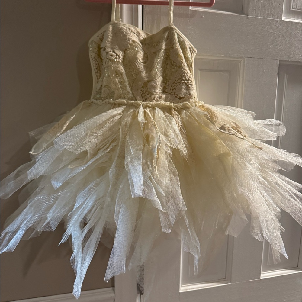 Ooh! La, La! Couture Cream Dance Costume with Romantic Tutu